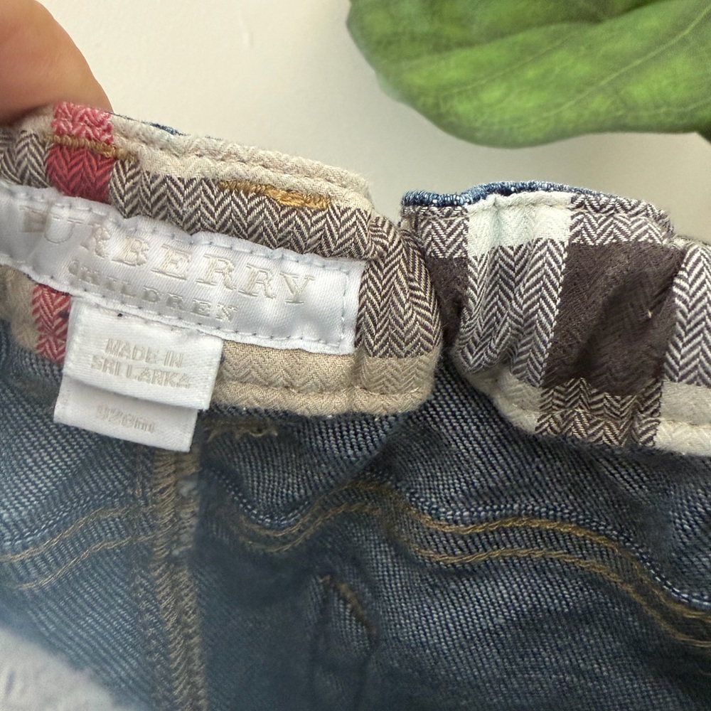 Burberry Kids Denim Jeans with Striped Hem - Picture 4 of 5